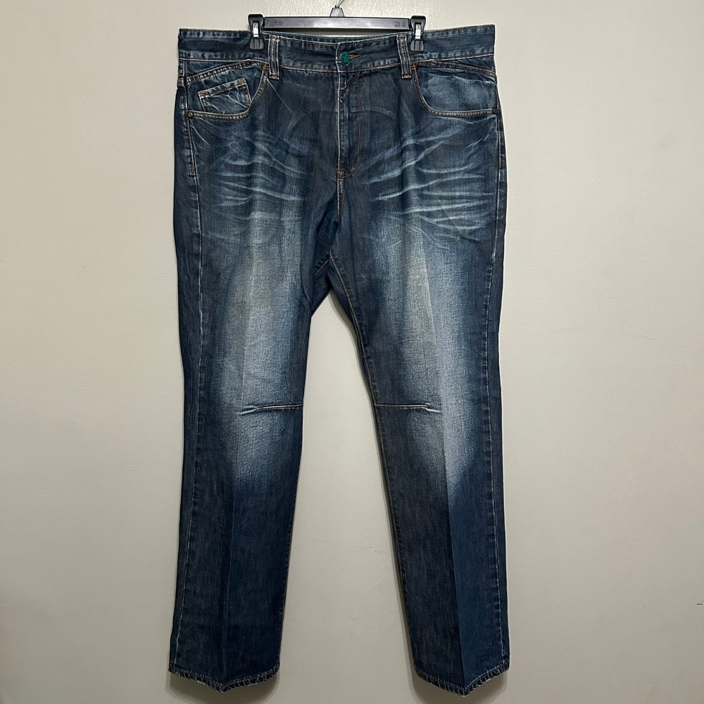 Rocawear Jeans Men 42X33 Blue Y2K Streetwear Baggy Denim Hip Hop Grunge Retro